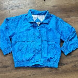 West side Connection vintage Vibrant Blue Windbreaker Jacket ! Large